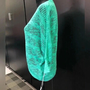 Wearing your ❤️ on your sleeve Crochet sweater/top, long sleeve, Green - XS
